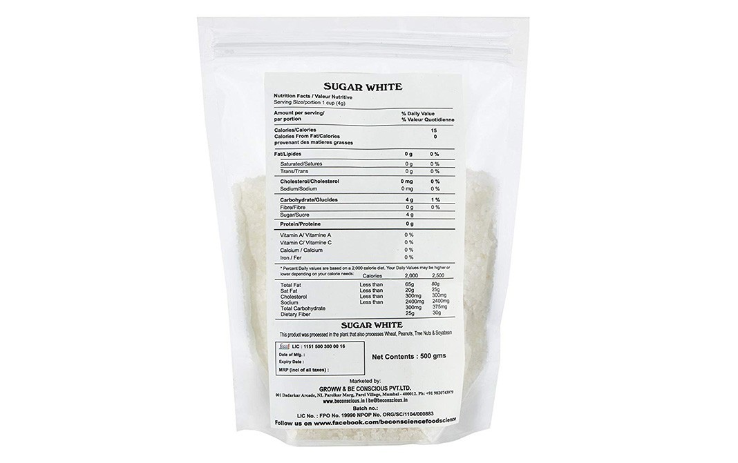 Be Conscious Sugar White    Pack  500 grams